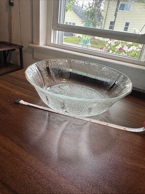 Vintage Arcoroc France Fleur Clear Glass 7" Salad Serving Bowl